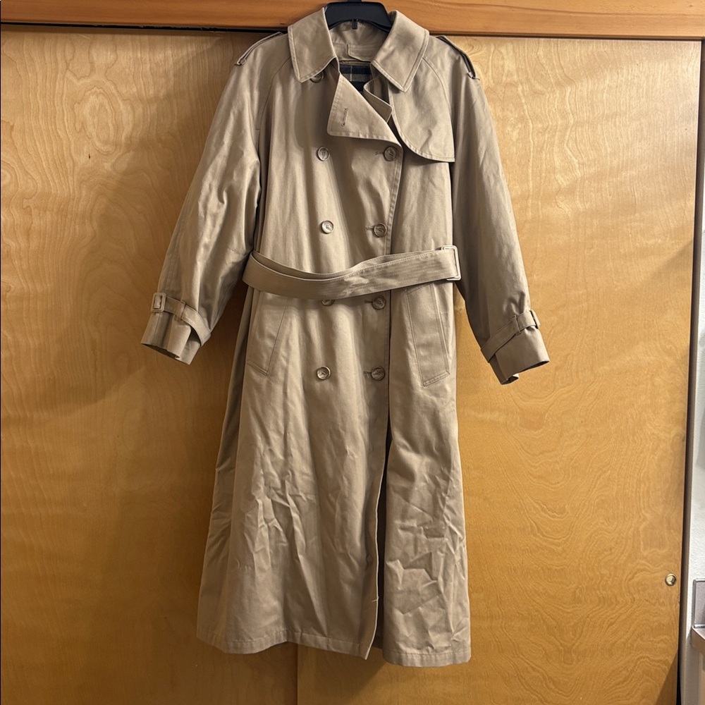 London Fog Vintage Tan Long Sleeve Trench Heavyweight Coat Size 18W/18 1/2 Reg
